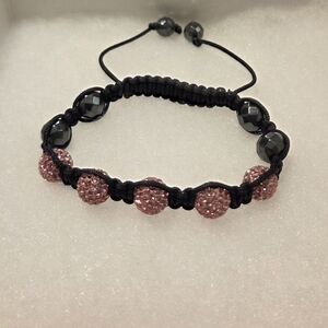 Shamballa Black and Pink Beaded Bracelet